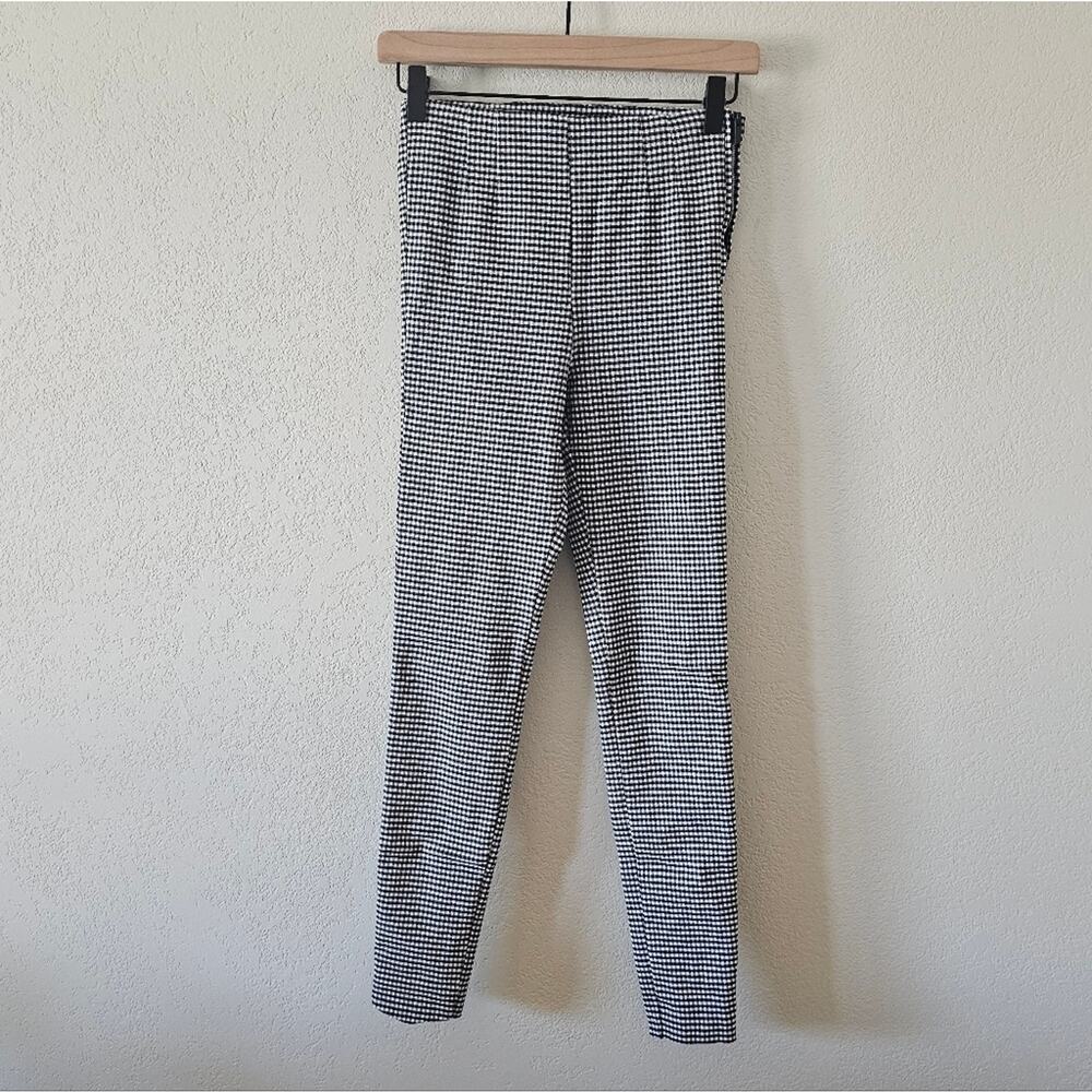 Zara Black & White Cropped Gingham Pants
